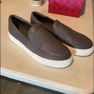Grey Leather Ugg slip ons